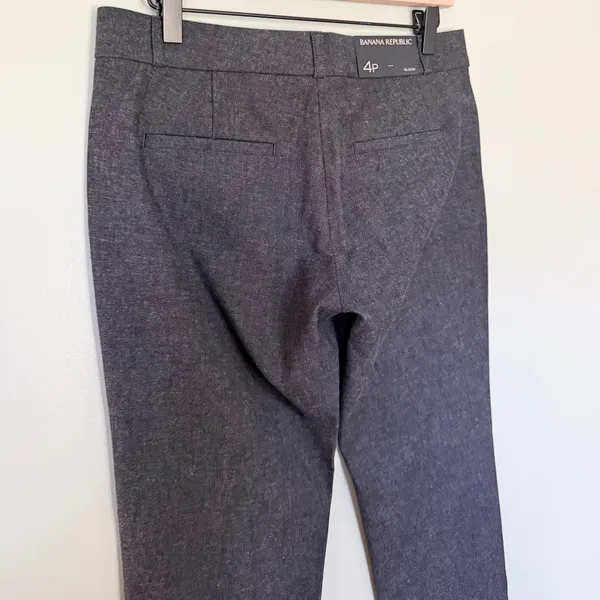 NWT Banana Republic Women’s Sloan Fit Pants Dark Grey Size 4 Petite - Image 4