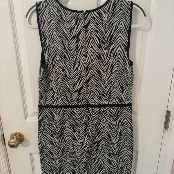 Ann Taylor Monochrome Zebra Pattern Midi Dress - Image 3