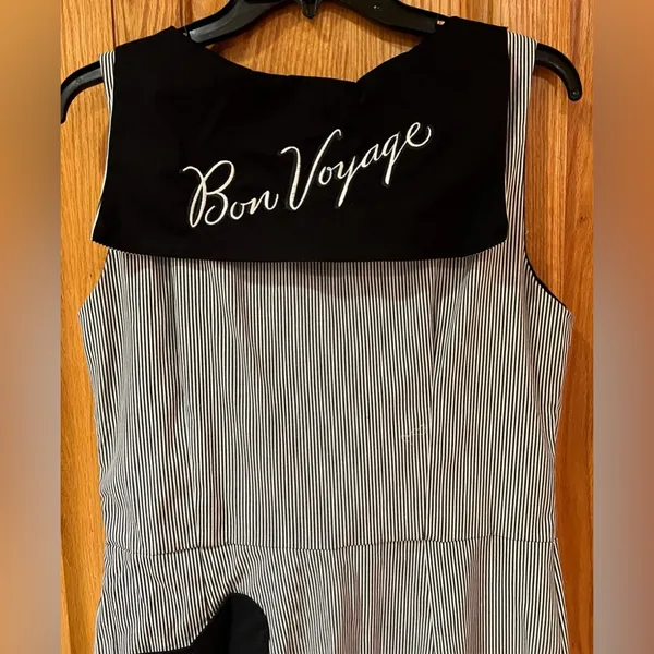 E.C. Star Bon Voyage Nautical Sailor Pinup Girl Rockabilly Retro Dress Sz‎ Large - Image 8
