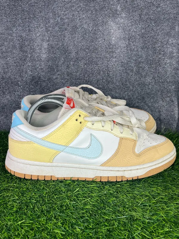 Nike Dunk Low Women’s Sneakers White Yellow Blue Gum Sole size 9 - Image 4