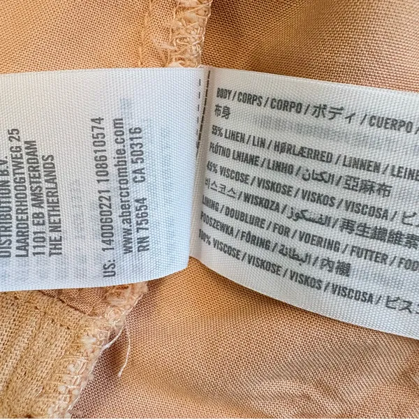 Abercrombie & Fitch Linen Blend Halter Crop Top in Light Orange Medium - Image 9