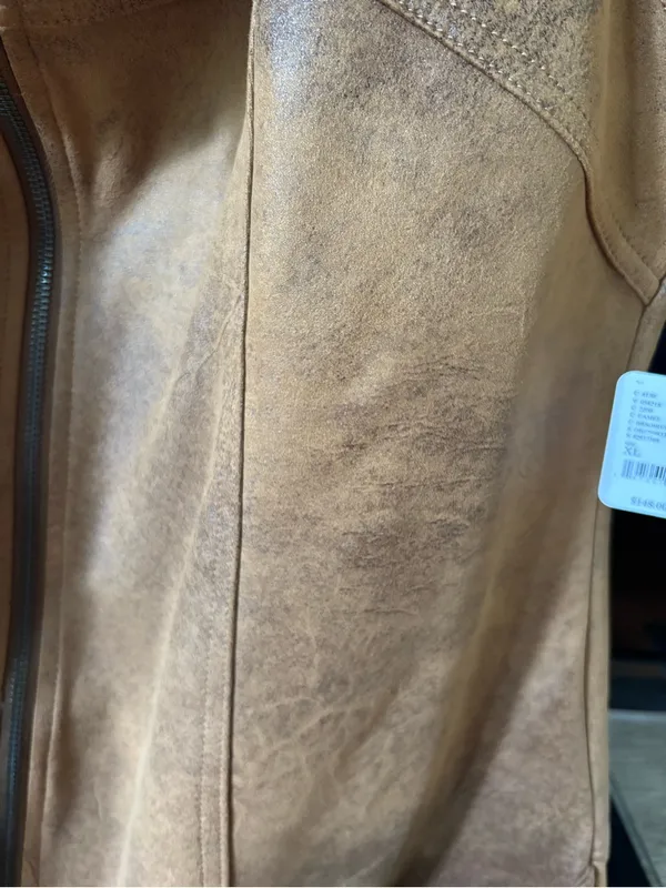 Free People Tan Faux Leather Pinafore Dress with Front Zip - Image 6