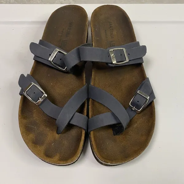 Marina Luna Comfort Made in Italy Blue Sandals Sz measures just under‎ 37 - Image 3