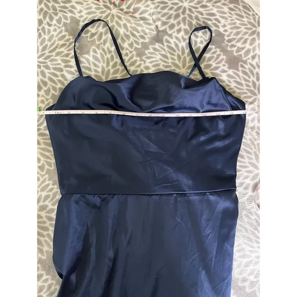 Cowl Neck Satin Gown size 2 Marine‎ Navy Wedding Guest Old Money Minimalist NWT - Image 7