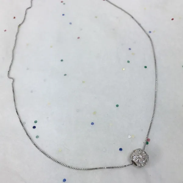 Lock & Key crystal charm silver tone necklace 18” - Image 4