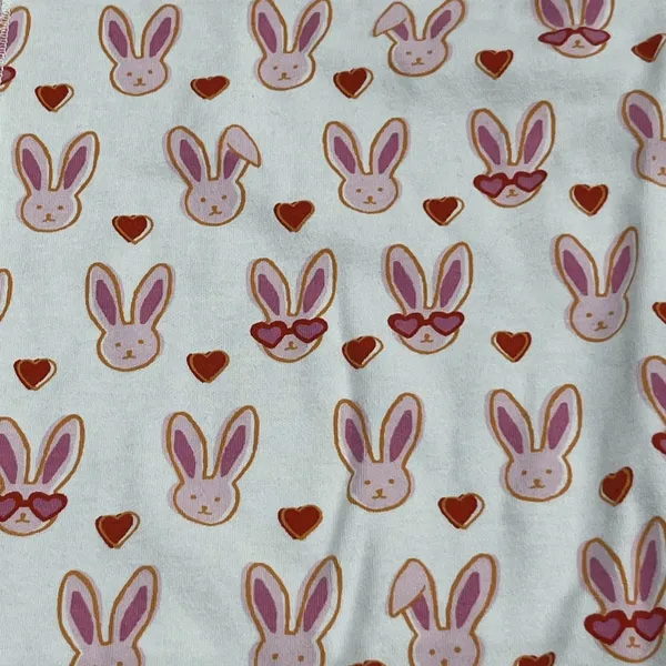 Roller Rabbit Love Bunnies Ladies 2 Piece Pajama PJ Set Pink White Size Large - Image 5