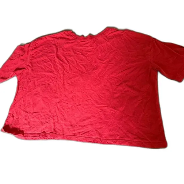 Disney Mickey Mouse Red Crop Top Graphic T-Shirt Women’s Large Retro Tee - Image 2