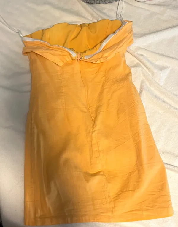 That’s So Fetch Orange Strapless Mini Dress Size 6 - Image 4