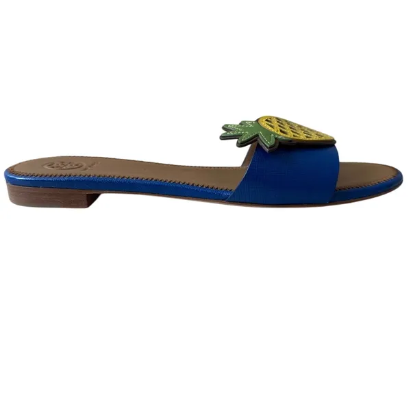 Tory Burch‎ Pineapple Accent Slide Sandals Blue Size 7 - Image 11