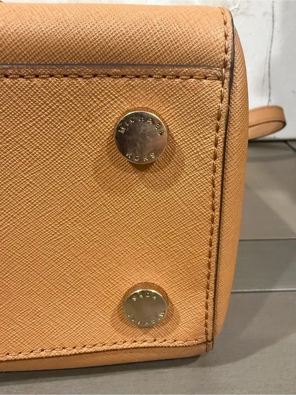 Michael Kors Kellen Acorn Medium Satchel Crossbody Saffiano Leather Bag ECU - Image 12
