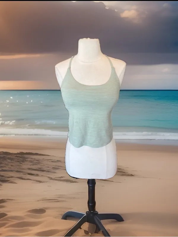 Outdoor Voices Sage Green Strappy Sports Bra Tank Top - Image 6