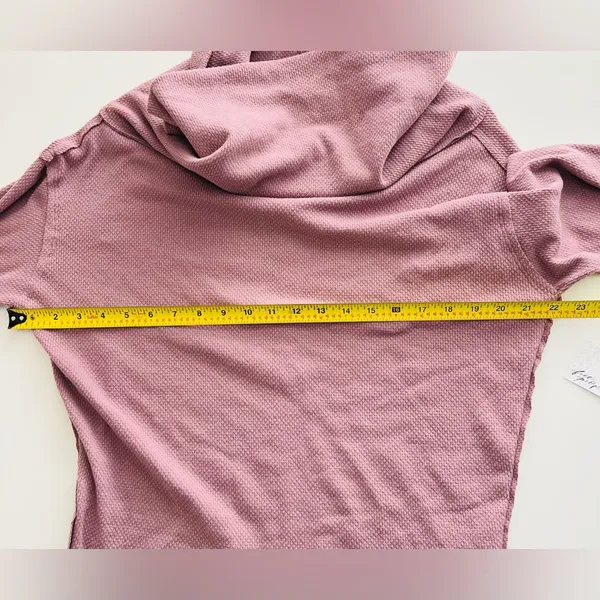 Free People Hazy Heart Thermal Off The Shoulder Sweater Mauve Long Sleeves XS - Image 7