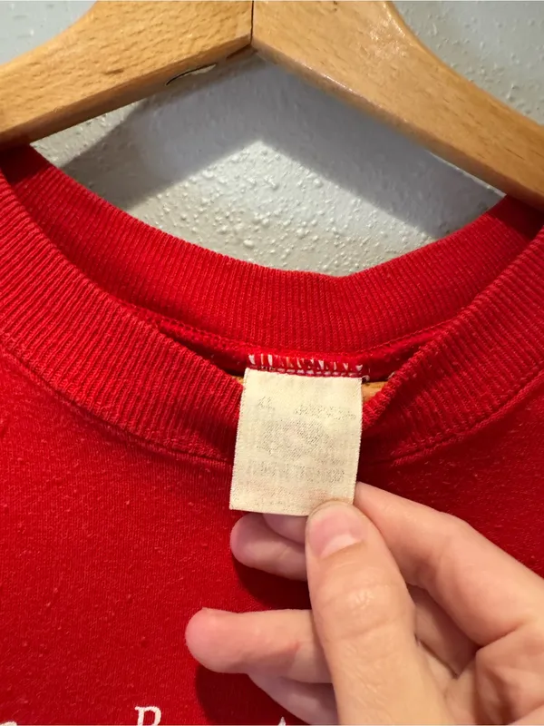Vintage Nebraska Power Football Red Raglan Sweatshirt - Medium - Image 5