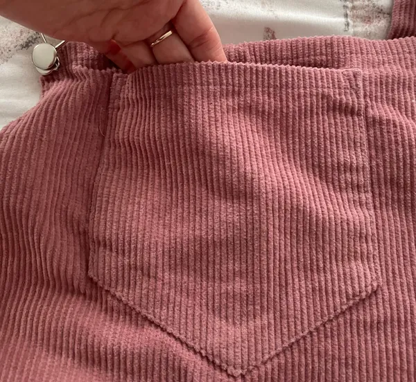 Pink Corduroy Overall Bib Pinafore Suspender Dress, size S - Image 9