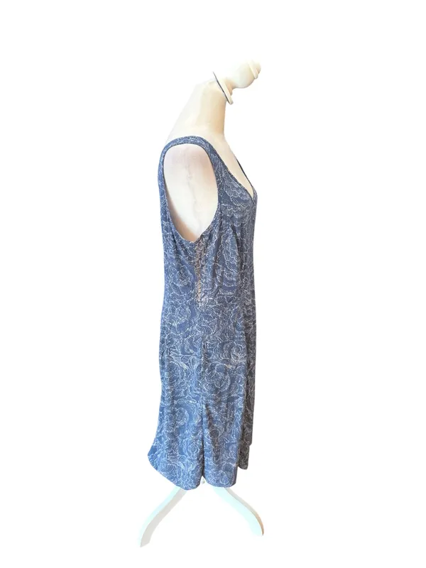 Toad And Co Sunkissed Cutout Dress Blueberry Batik Floral Print Womens Large - Image 4