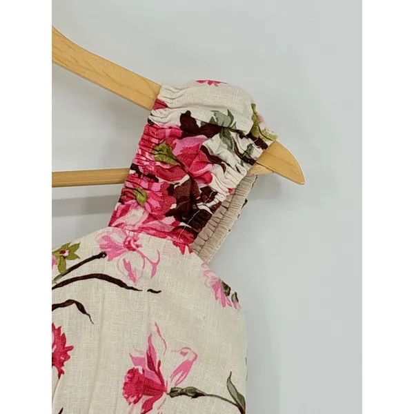 Abercrombie & Fitch Floral Linen Blend Smocked Corset Top‎ Size Small Coquette - Image 9
