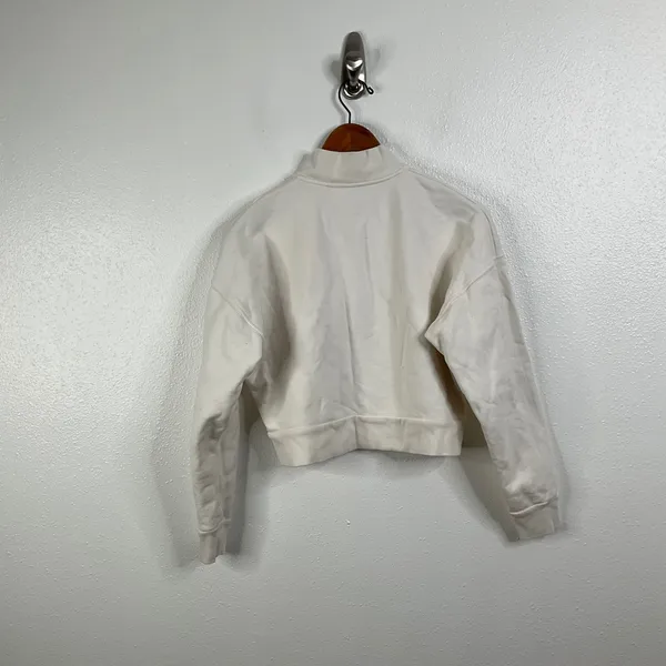 Reformation Quarter‎ Zip Cropped Sweatshirt Size Small - Image 2