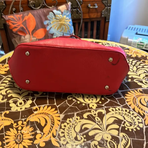 NINE WEST RED LEATHER TOTE - Image 4