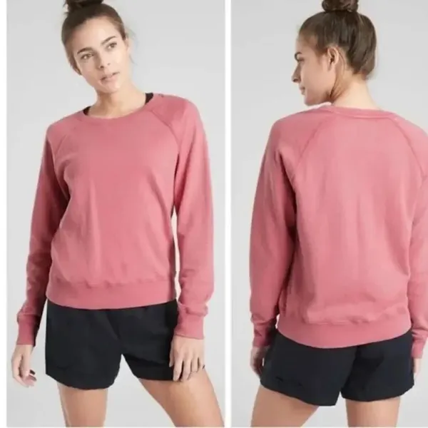 Athleta Pink Oversized Crew Neck Sweatshirt S - Image 2