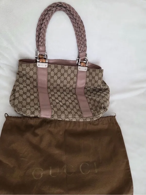 Gucci Monogram Medium Bamboo Bar Tote - Image 14