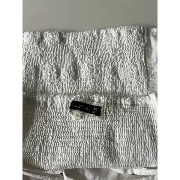 Abercrombie Fitch Womens Milkmaid Cottage Babydoll Tank Top Medium White Eyelet - Image 4