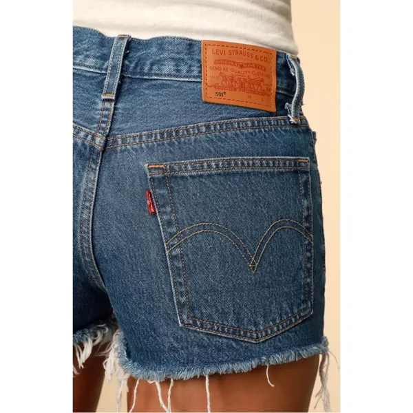 Levi’s 501 Mid-Rise Medium Wash Denim Cutoff Shorts • Sz 25 - Image 5