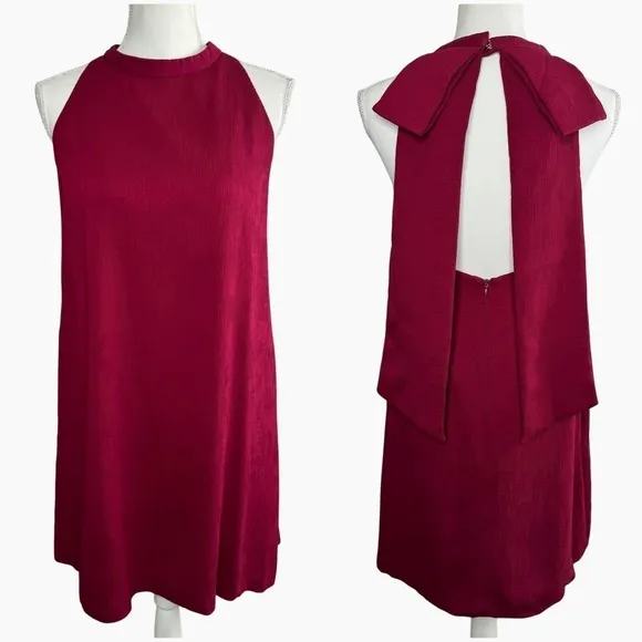 Elliatt Unwrapped‎ Bow Halter Dress Small Backless Sleeveless Party Cocktail Red - Image 3