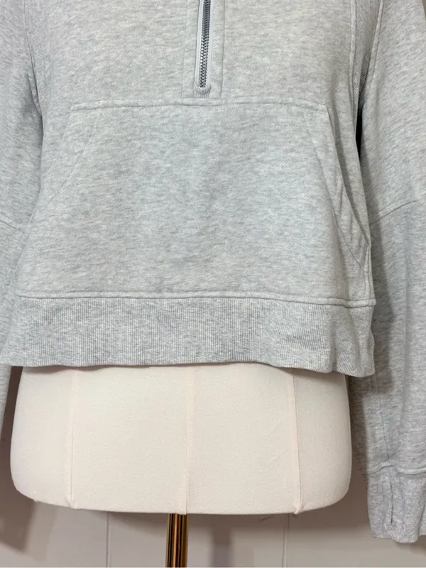 Lululemon Scuba Oversized Half Zip Hoodie XS/S Gray Tree Graphic - Image 3
