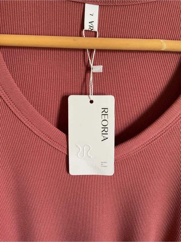 Rose V-Neck Rib Knit Long‎ Sleeve Top - Image 3