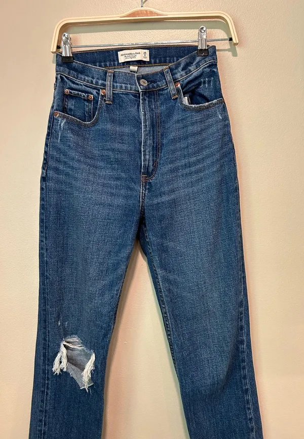 Abercrombie and Fitch the straight ankle ultra high rise jeans - Image 4