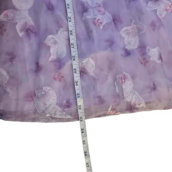 NWT Lulus Darling Behavior Lavender Floral Burnout Puff Sleeve Mini Dress XL‎ - Image 15