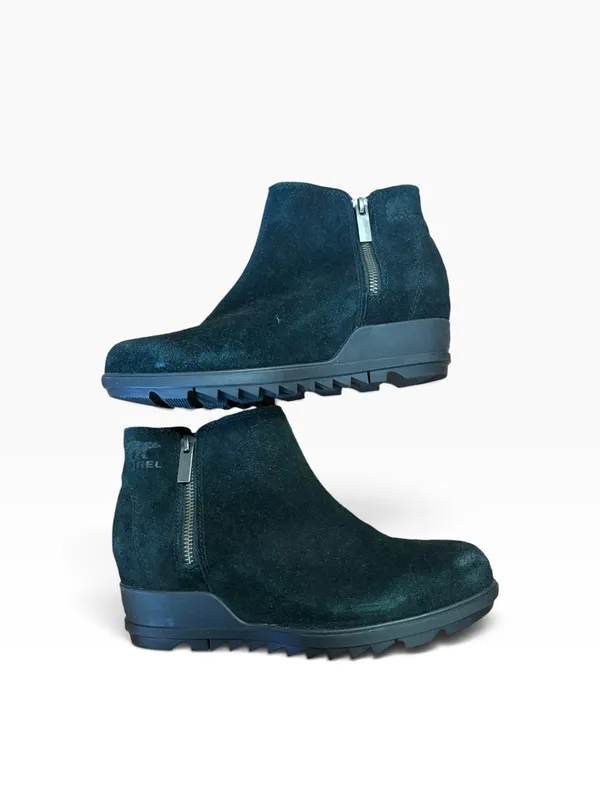 Sorel Teagan Zip Suede Ankle Boot - Forest Green - Image 2