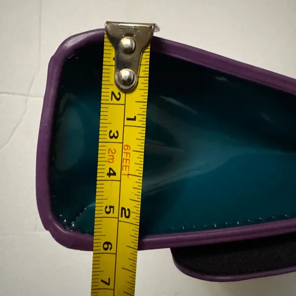 Authen Marc Jacobs Cosmetic Bag w/Lining Glossy Purple & Green. 7x5x2 - Image 8