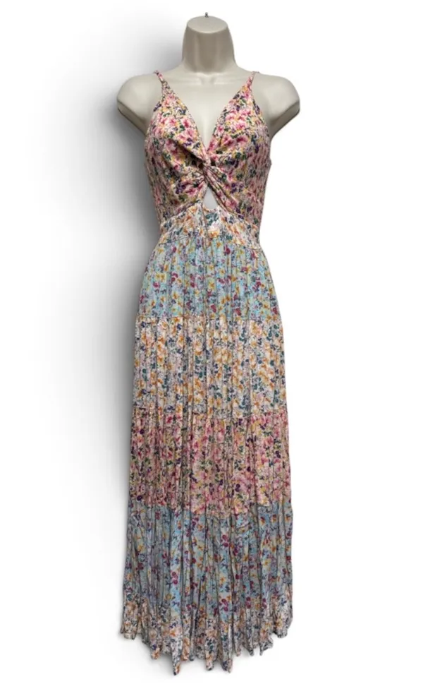 Angie Floral Peekaboo Tiered Maxi Dress - Image 2