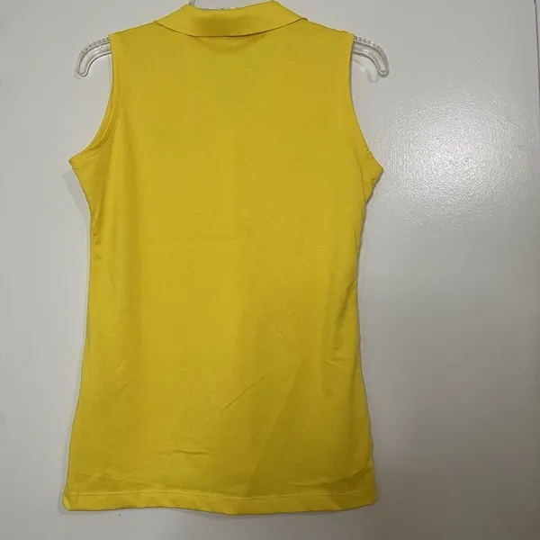 Magnolia collection Masters logo yellow pima cotton sleeveless golf polo small - Image 5