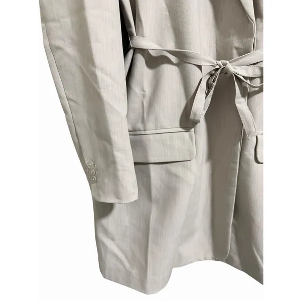 Abercrombie & Fitch Belted Blazer Tan Greige Mini Dress‎ Women's Size Large Tall - Image 9