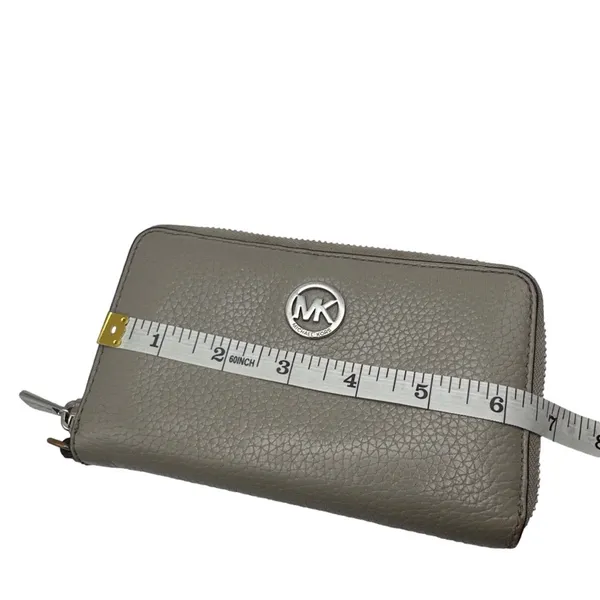 MICHAEL KORS Gray Zip Around Wallet - Image 7
