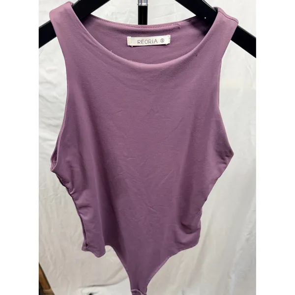 Reoria Sleeveless Racer Back Halter Neck Bodysuit Tank Tops Sz Small - Image 3
