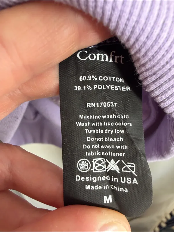 Comfrt Cozy Pastel Lavender Hoodie Heavy Cotton Oversize Sweatshirt Medium - Image 8