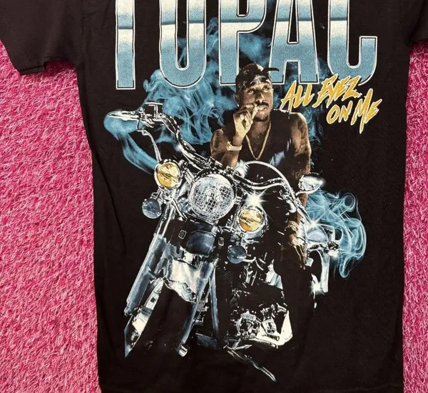 Tupac All Eyes on Me Motorcycle Rap tee size XS - Image 2