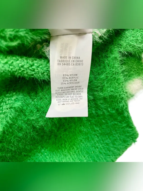 Aerie Flurry Fair Isle Green Oversized Crew Sweater - Image 4