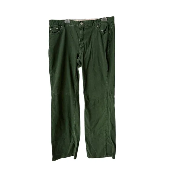 GAP Green Corduroy Pants Low Rise Boot Cut Women's Size 14 - Image 3