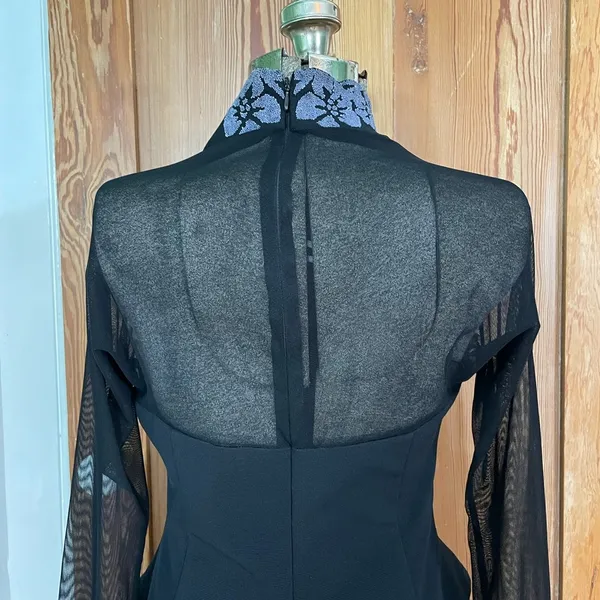 Vintage Beaded Sheer Festive Witchy Whimsy Goth Floral Beaded Top Sz Small - Image 6