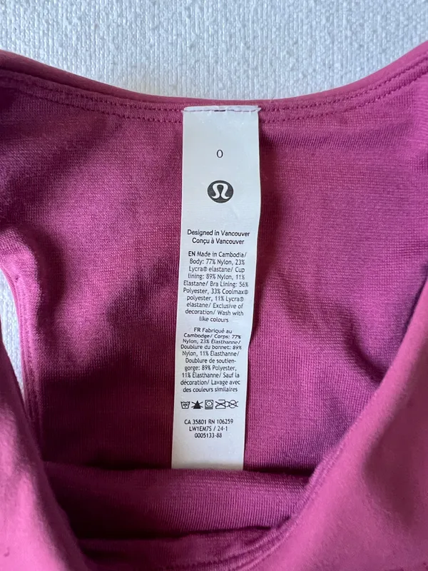 Lululemon Cropped Pinked Sports Bra Top - Size 0 - Image 5