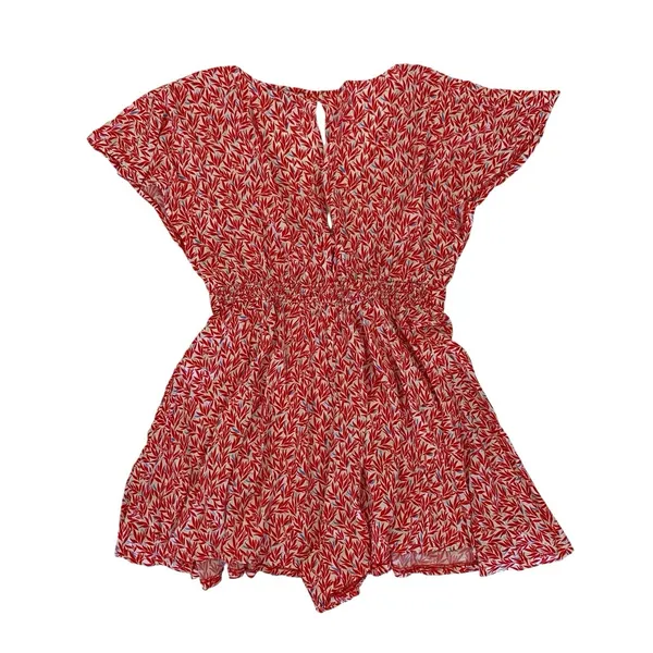Lulus Romper Small Red Short Sleeve Flowy Summer Party Dressy‎ Chic - Image 4