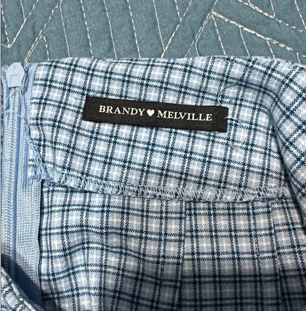 Blue Cara Brandy Melville Skirt Plaid - Image 3