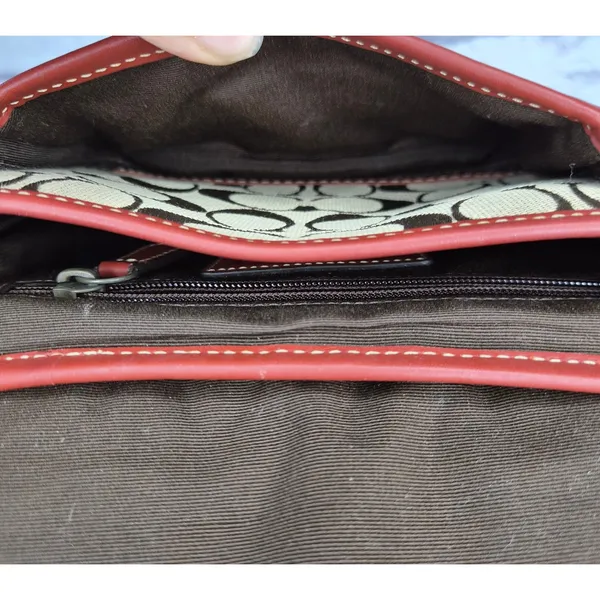 Vintage Coach 10566 Cricket Signature Flap Turnlock Crossbody Red Leather Y2K - Image 13