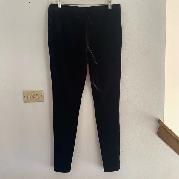 Express Velvet Leggings Full Length Size Medium Black 32" Inseam - Image 13