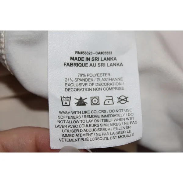 Womens Nike Dri-Fit Cropped Training Tank Top White Cream Black Tie Dye Size S - Image 5
