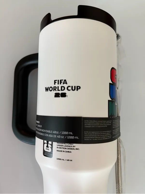 FIFA nwt World Cup 2026 White Tumbler with Handle 40 oz stainless steel - Image 3